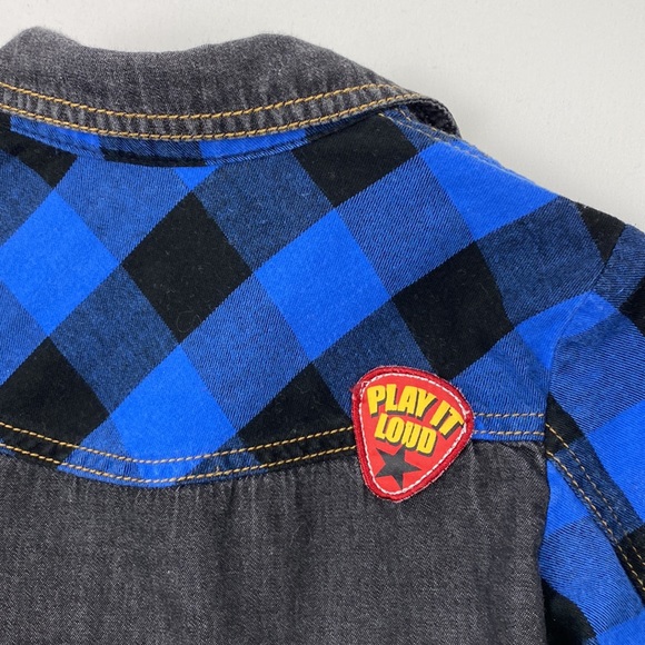 PL Kids Buffalo Check Colourblock Button-Down Shirt 2T - Picture 5 of 7